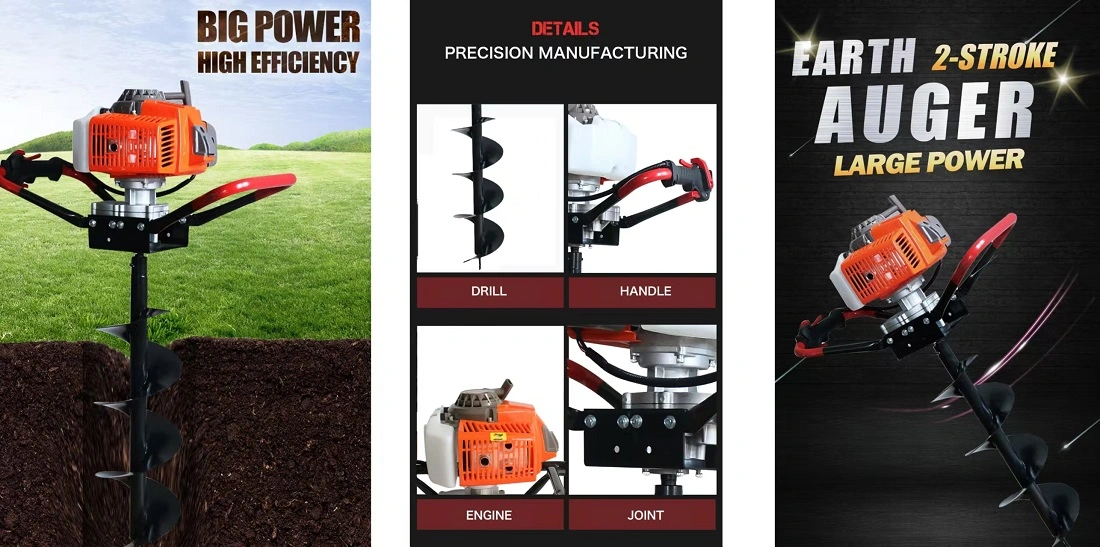 63cc 2-Stroke Garden Hand Earth Auger -Applications 63cc 2-Stroke Garden Hand Earth Auger -Applications