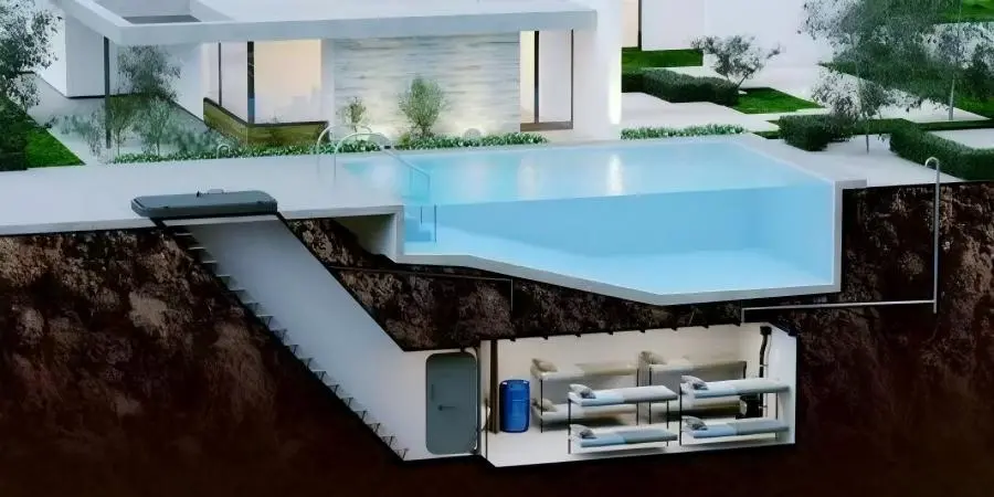 Underground courtyard safe room Underground courtyard safe room