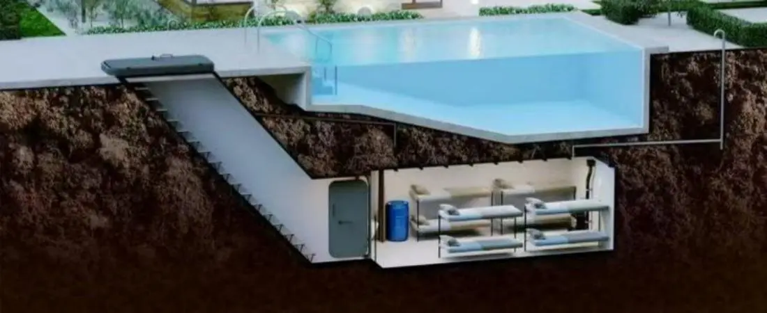 Underground courtyard safe room Underground courtyard safe room