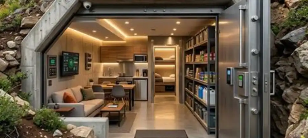 Underground courtyard safe room