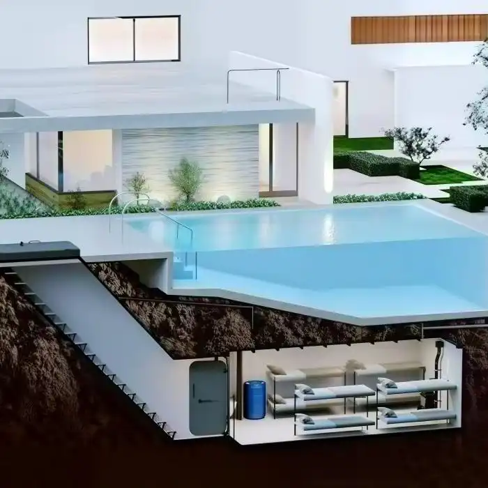 Underground courtyard safe room
